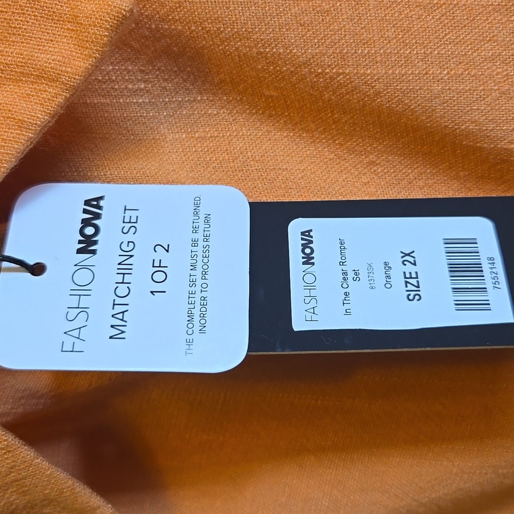 Fashion Nova-Orange long sleeved,collared,button down front shirt Sz 2XL NWT - Picture 3 of 10